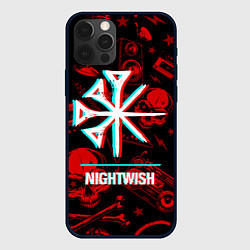 Чехол iPhone 12 Pro Max Nightwish rock glitch