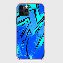 Чехол для iPhone 12 Pro Max Sport uniform - синие брызки, цвет: 3D-светло-розовый