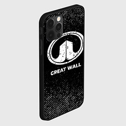 Чехол для iPhone 12 Pro Max Great Wall с потертостями на темном фоне, цвет: 3D-черный — фото 2