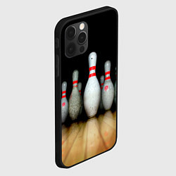Чехол для iPhone 12 Pro Max Боулинг - кегли на дорожке, цвет: 3D-черный — фото 2