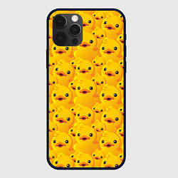 Чехол для iPhone 12 Pro Max Желтая резиновая уточка для ванны, цвет: 3D-черный