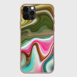 Чехол для iPhone 12 Pro Max Color waves, цвет: 3D-светло-розовый