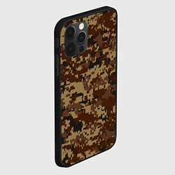 Чехол для iPhone 12 Pro Max Коричнево-черный камуфляж, цвет: 3D-черный — фото 2