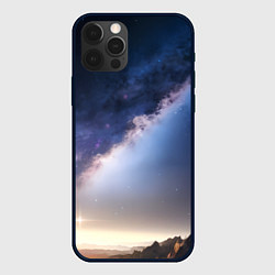 Чехол для iPhone 12 Pro Max Звёздное небо и горы, цвет: 3D-черный