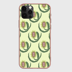 Чехол для iPhone 12 Pro Max Причудливый цветок с большими листьями, цвет: 3D-светло-розовый
