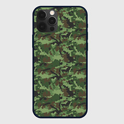 Чехол для iPhone 12 Pro Max Камуфляж зелёный, цвет: 3D-черный