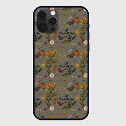 Чехол для iPhone 12 Pro Max Малиновки и зверобой, цвет: 3D-черный