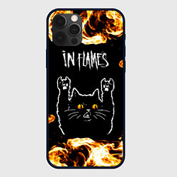 Чехол для iPhone 12 Pro Max In Flames рок кот и огонь, цвет: 3D-черный