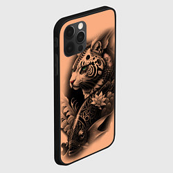 Чехол для iPhone 12 Pro Max Экзотический кот и рыба, цвет: 3D-черный — фото 2