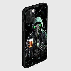 Чехол для iPhone 12 Pro Max Пришелец с пивом, цвет: 3D-черный — фото 2