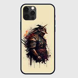 Чехол для iPhone 12 Pro Max Самурай с двумя мечами - нейросеть, цвет: 3D-черный
