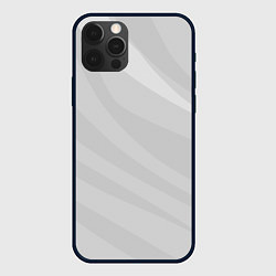 Чехол для iPhone 12 Pro Max Светлый серый плавные полосы, цвет: 3D-черный