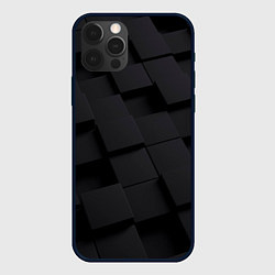 Чехол для iPhone 12 Pro Max Чёрные геометрические блоки, цвет: 3D-черный