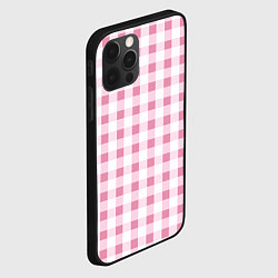 Чехол для iPhone 12 Pro Max Барби-розовый: клетка, цвет: 3D-черный — фото 2