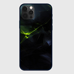 Чехол для iPhone 12 Pro Max Black green elements, цвет: 3D-черный