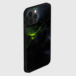 Чехол для iPhone 12 Pro Max Black green elements, цвет: 3D-черный — фото 2