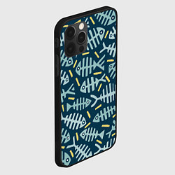 Чехол для iPhone 12 Pro Max Рыбы скелетоны, цвет: 3D-черный — фото 2