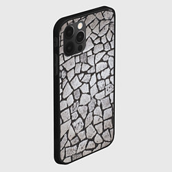 Чехол для iPhone 12 Pro Max Каменный серый паттерн, цвет: 3D-черный — фото 2