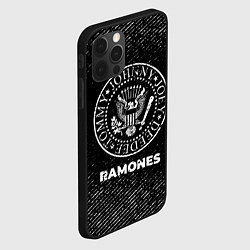 Чехол для iPhone 12 Pro Max Ramones с потертостями на темном фоне, цвет: 3D-черный — фото 2