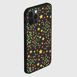 Чехол для iPhone 12 Pro Max Листочки и звёзды, цвет: 3D-черный — фото 2