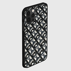 Чехол для iPhone 12 Pro Max Текстура металла, цвет: 3D-черный — фото 2