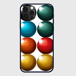 Чехол для iPhone 12 Pro Max Шары для бильярда, цвет: 3D-черный