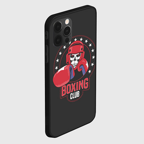 Чехол iPhone 12 Pro Max Boxing club - боксёр / 3D-Черный – фото 2