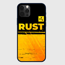 Чехол для iPhone 12 Pro Max Rust - gold gradient: символ сверху, цвет: 3D-черный