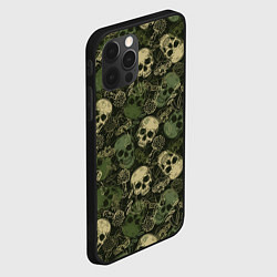 Чехол для iPhone 12 Pro Max Камуфляж с черепами и грибами, цвет: 3D-черный — фото 2