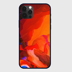 Чехол для iPhone 12 Pro Max Красно-оранжевый камень, цвет: 3D-черный