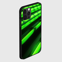 Чехол для iPhone 12 Pro Max Green neon abstract, цвет: 3D-черный — фото 2