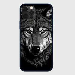Чехол для iPhone 12 Pro Max Спокойный уверенный волк, цвет: 3D-черный