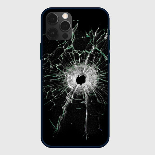 Чехол iPhone 12 Pro Max Осколки стекла / 3D-Черный – фото 1