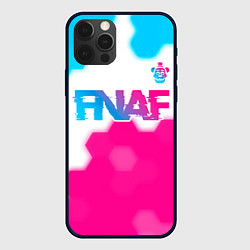 Чехол для iPhone 12 Pro Max FNAF neon gradient style: символ сверху, цвет: 3D-черный