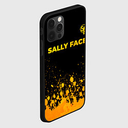 Чехол для iPhone 12 Pro Max Sally Face - gold gradient: символ сверху, цвет: 3D-черный — фото 2