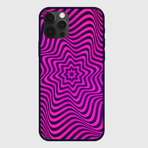 Чехол iPhone 12 Pro Max Абстрактный фиолетовый узор / 3D-Черный – фото 1