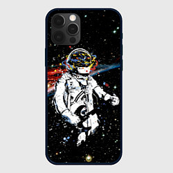 Чехол для iPhone 12 Pro Max Космонавт играет рок на гитаре, цвет: 3D-черный