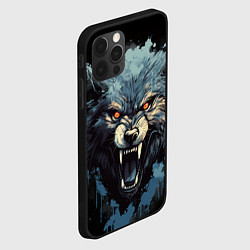 Чехол для iPhone 12 Pro Max Blue black wolf, цвет: 3D-черный — фото 2