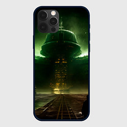Чехол для iPhone 12 Pro Max Космическая база на горе, цвет: 3D-черный