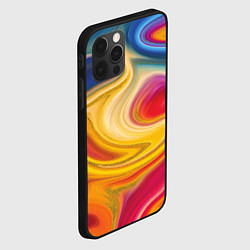 Чехол для iPhone 12 Pro Max Цветная волна, цвет: 3D-черный — фото 2