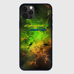 Чехол для iPhone 12 Pro Max Cyberpunk 2077 phantom liberty green, цвет: 3D-черный