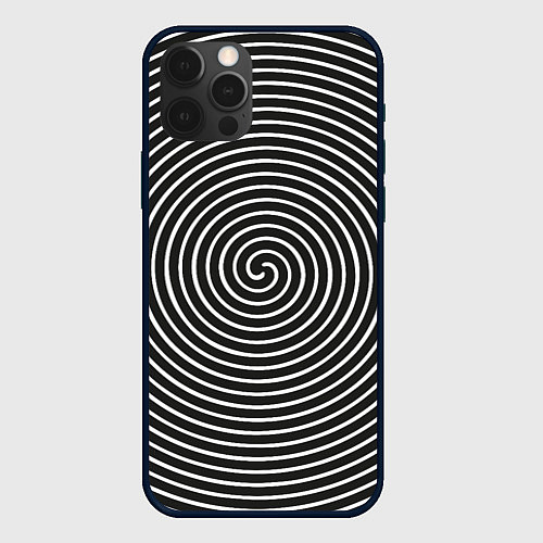 Чехол iPhone 12 Pro Max Оптическая иллюзия спираль / 3D-Черный – фото 1