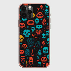 Чехол для iPhone 12 Pro Max Skull party, цвет: 3D-светло-розовый