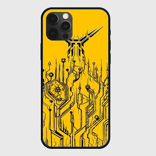 Чехол iPhone 12 Pro Max Киберпанк Yellow-Black / 3D-Черный – фото 1