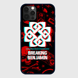 Чехол для iPhone 12 Pro Max Breaking Benjamin rock glitch, цвет: 3D-черный