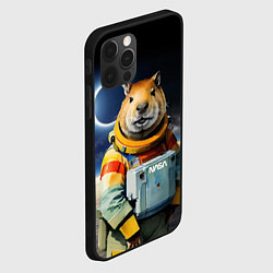 Чехол для iPhone 12 Pro Max Capy astronaut - Nasa - neural network, цвет: 3D-черный — фото 2