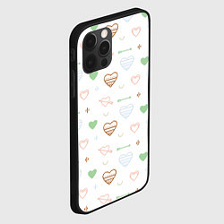 Чехол для iPhone 12 Pro Max Cute hearts, цвет: 3D-черный — фото 2