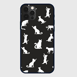 Чехол для iPhone 12 Pro Max White cats, цвет: 3D-черный