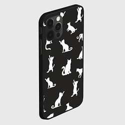 Чехол для iPhone 12 Pro Max White cats, цвет: 3D-черный — фото 2