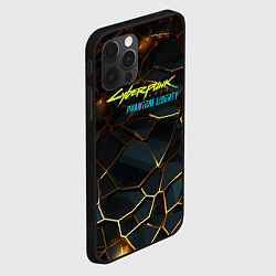 Чехол для iPhone 12 Pro Max Cyberpunk 2077 phantom liberty gold abstract, цвет: 3D-черный — фото 2